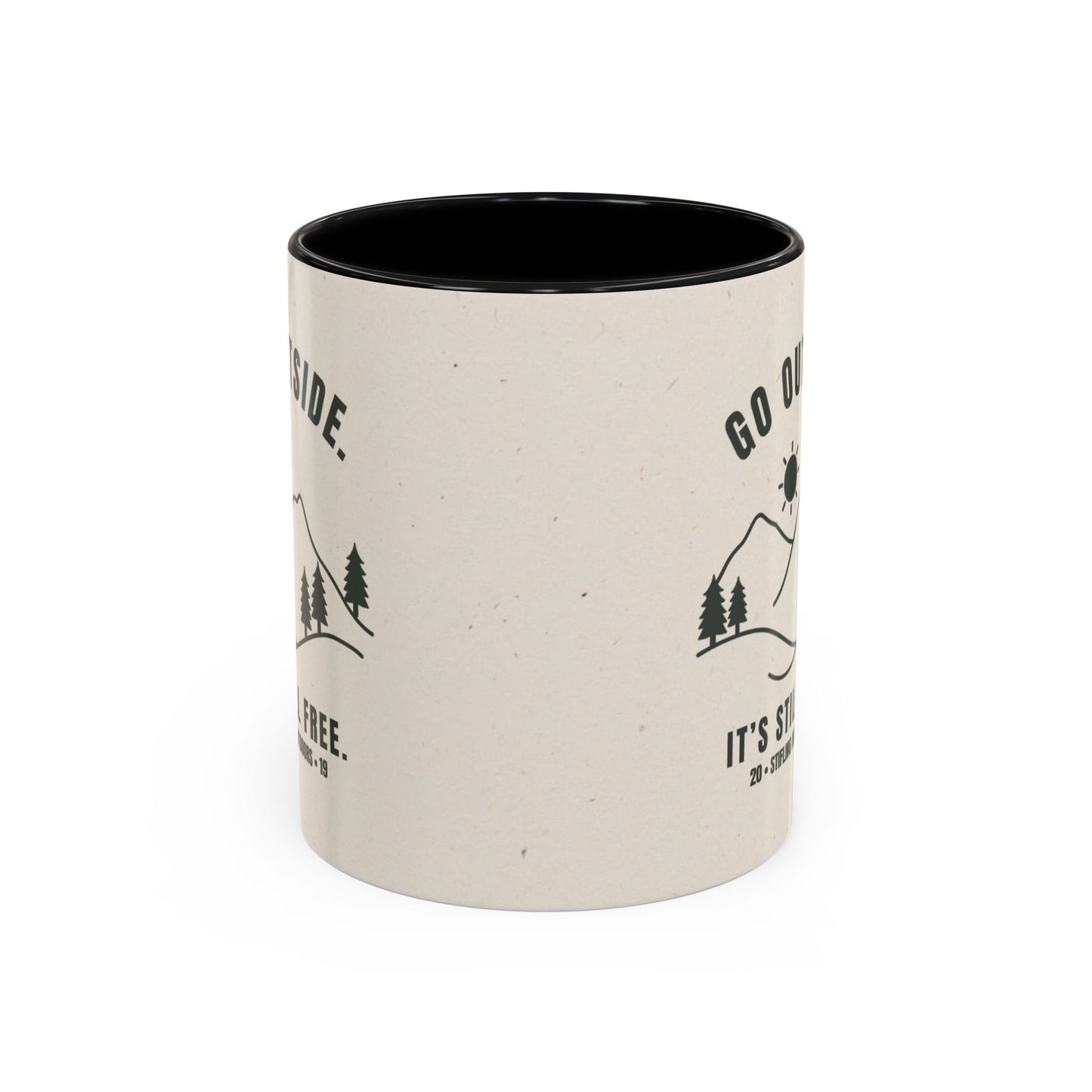 Mug- 'Go Outside. It's Still Free.' Mountain Silhouette Design