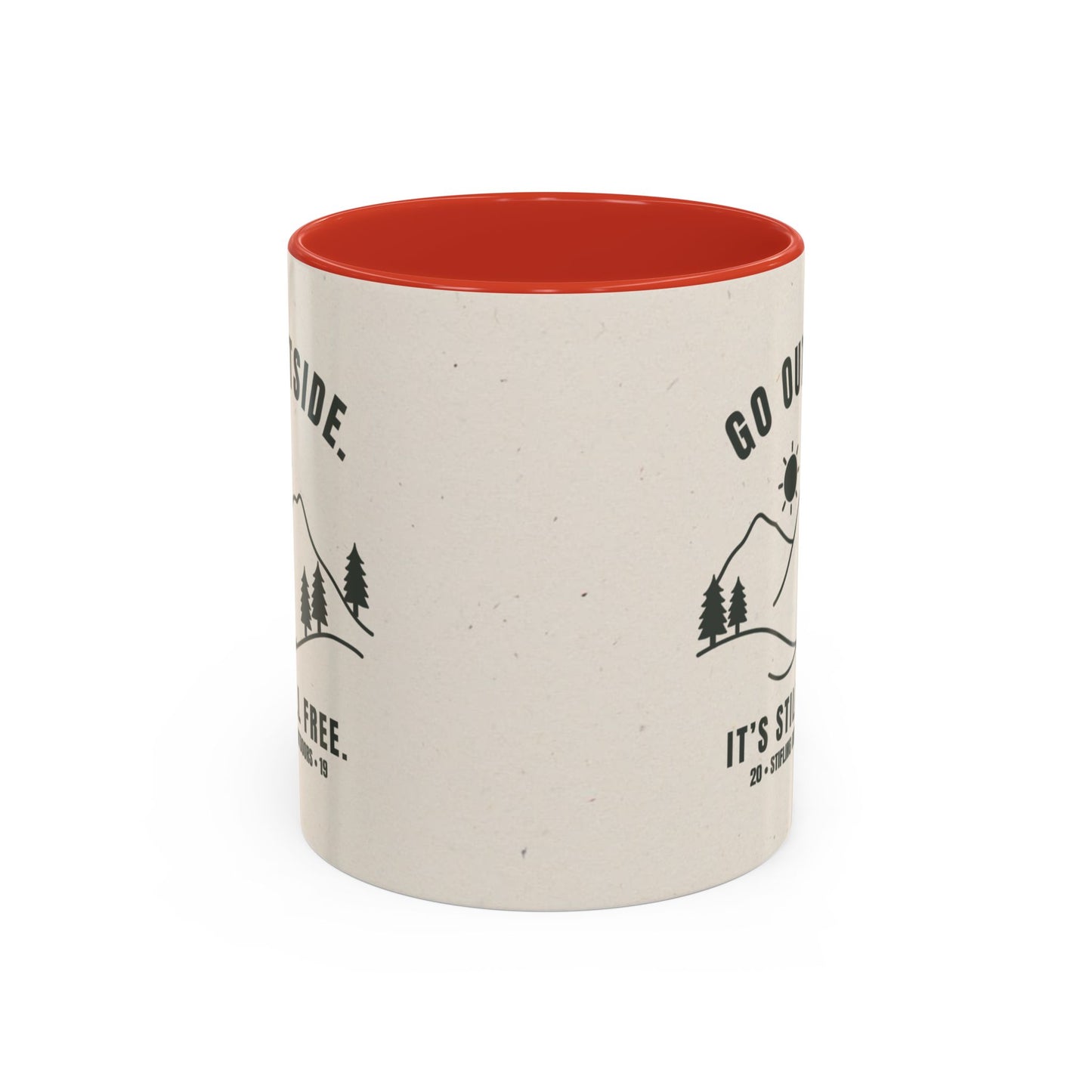 Mug- 'Go Outside. It's Still Free.' Mountain Silhouette Design