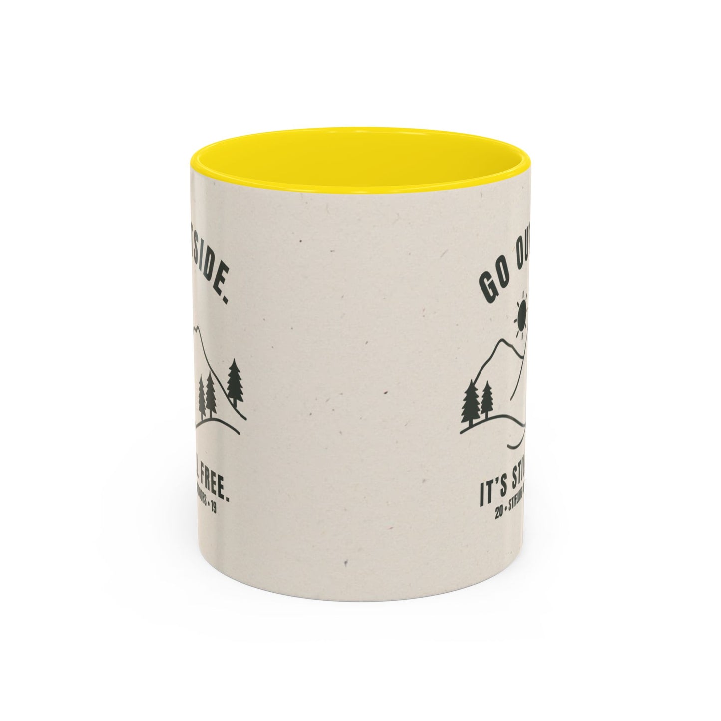 Mug- 'Go Outside. It's Still Free.' Mountain Silhouette Design