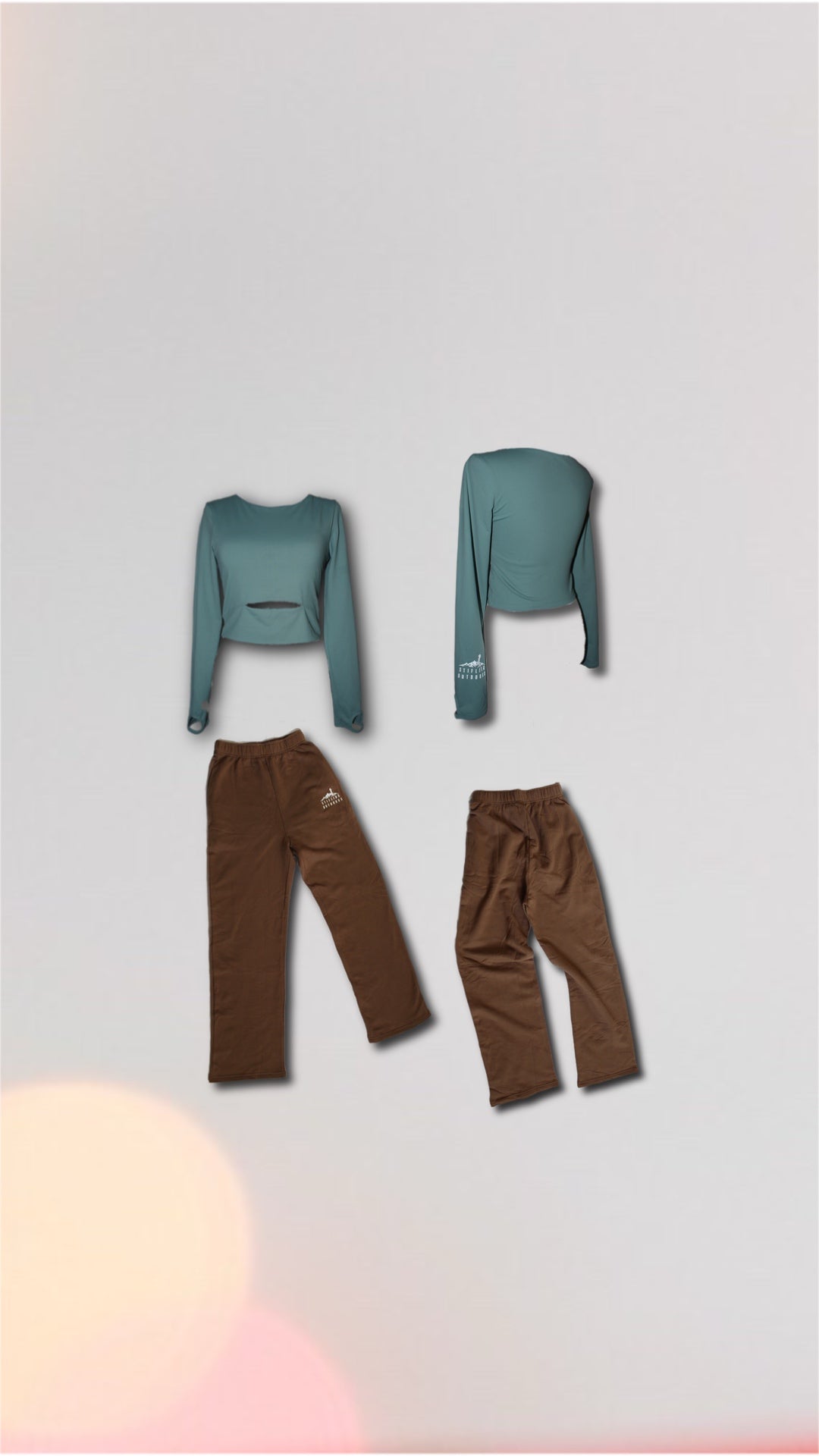 Women's High-Waisted Brown Sweatpants