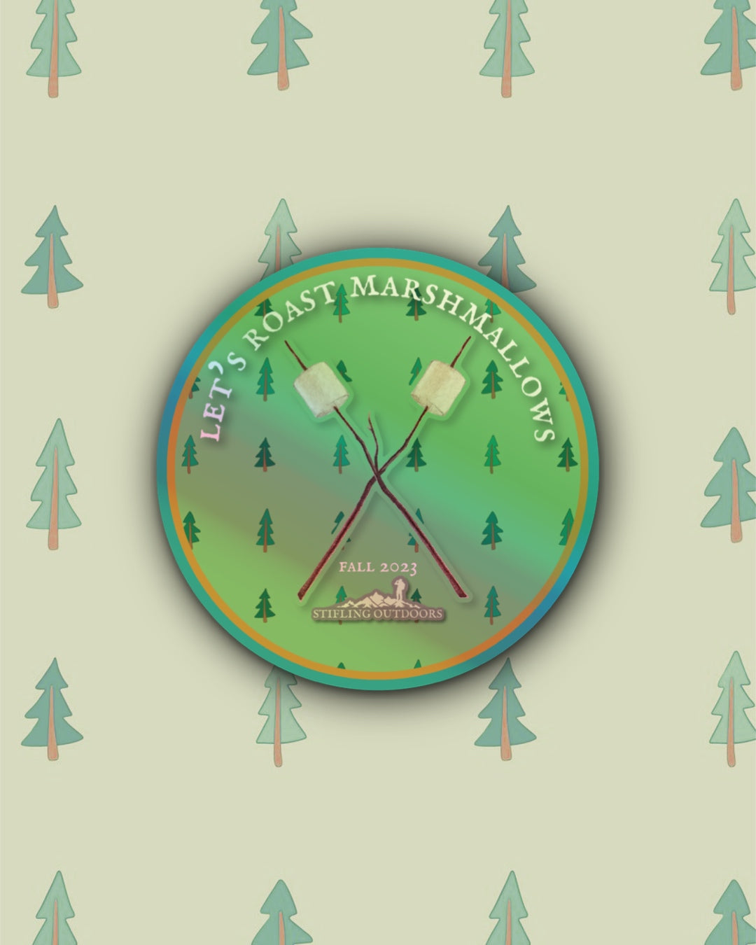 “Let's Roast Marshmallows” Holographic Sticker