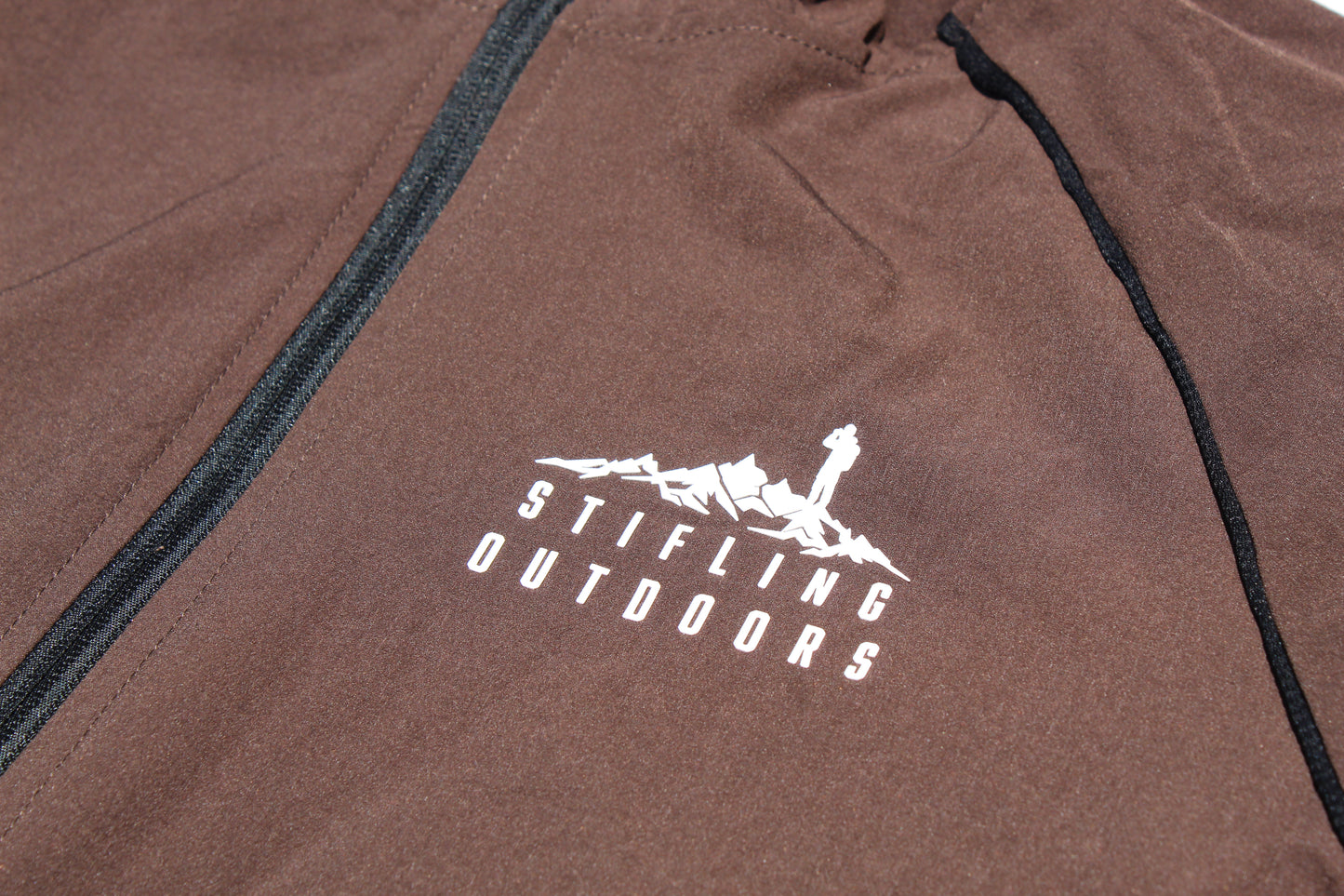 Women's Brown Zip Up Windbreaker