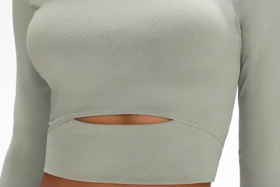 Sage Long Sleeve Womens Crop