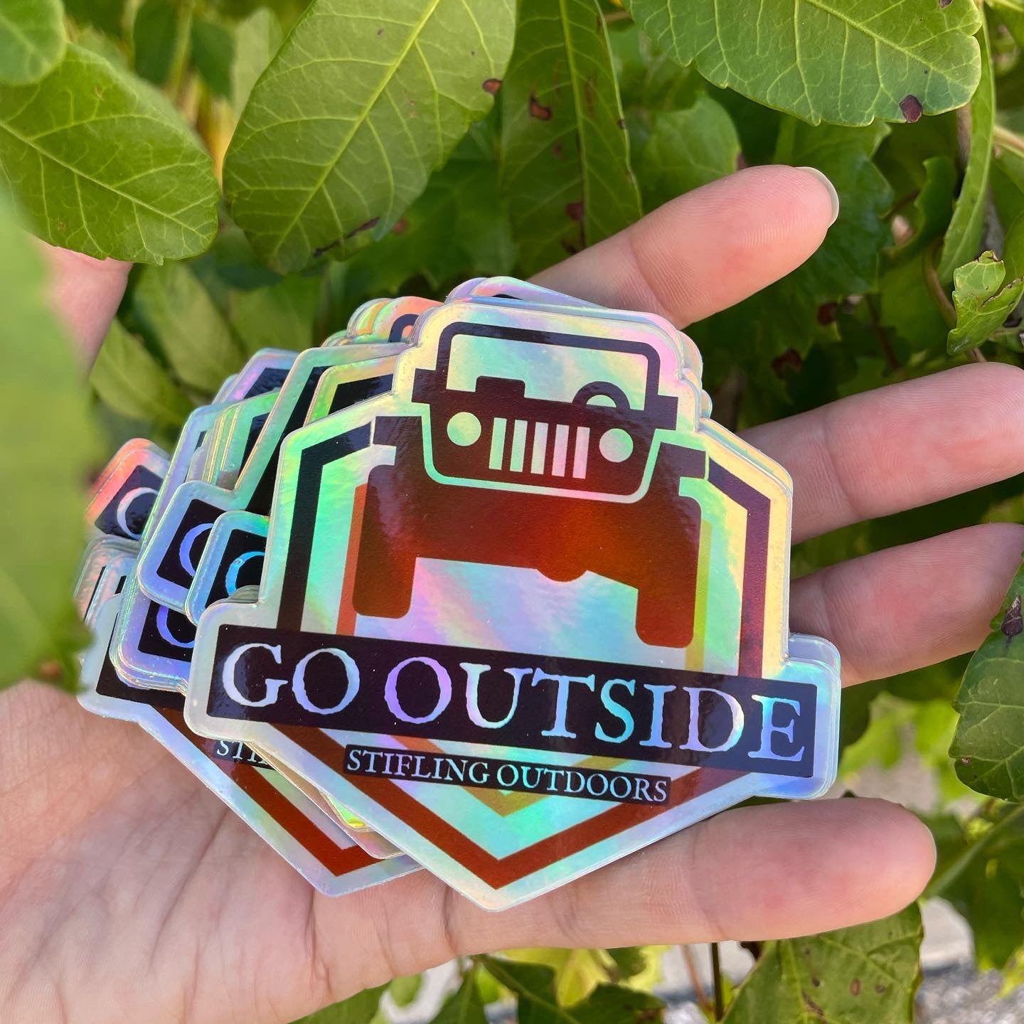 "Go Outside" Holographic Sticker