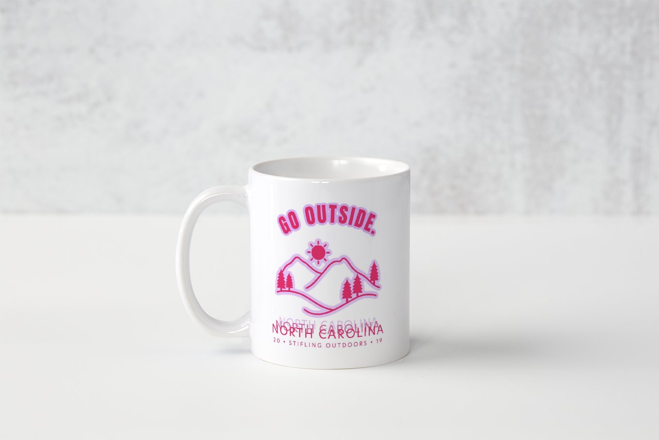 Go Outside NC Pink Coffee Mug