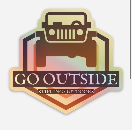 "Go Outside" Holographic Sticker