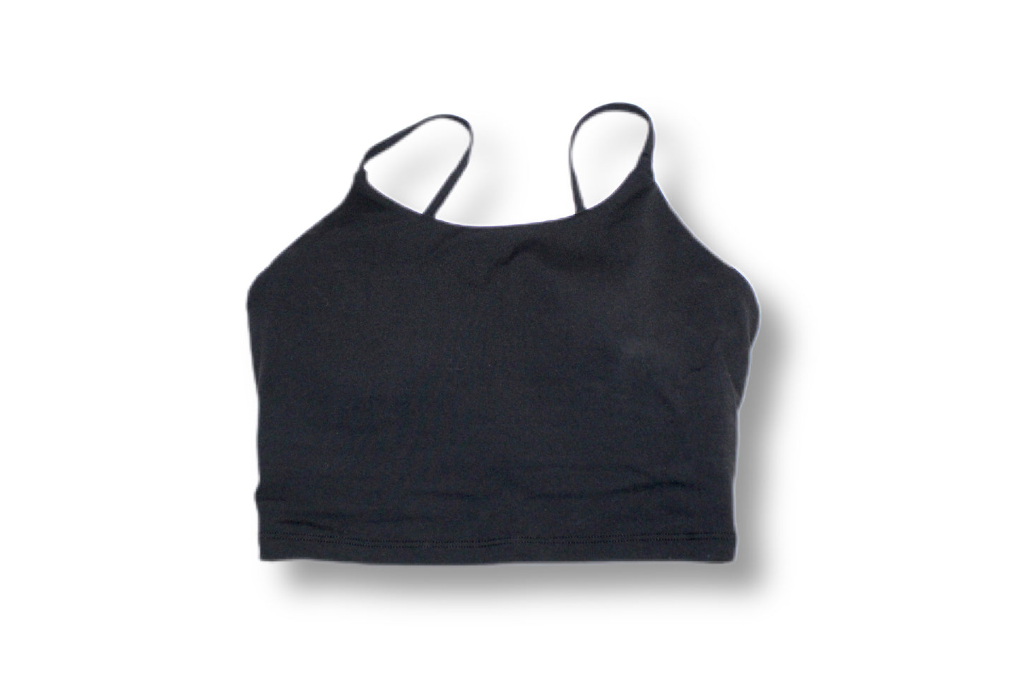 Plain black spaghetti strap crop top with built in bra. Perfect for hiking outfits, camping outfits, and all things travel. 